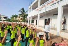 सौ.सावित्रीबाई परशराम शिंदे,प्राथमिक शाळेत योगदिन उत्साहात साजरा