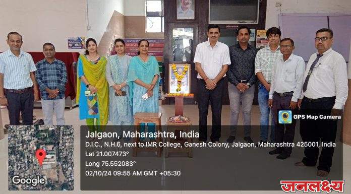 के सी ई सोसायटीचे इंजिनिअरिंग अँड मॅनेजमेंट महाविदयालयात महात्मा गांधीजी जयंती साजरी