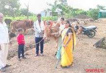 पंतप्रधान मोदींच्या वाढदिवसानिमित्त अंजनाई गोशाळेत वृक्षारोपण व गोपूजन