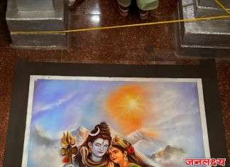 महाशिवरात्रीत शेंदुर्णीतील काशी विश्वेश्वर शिवालयात १० तासांत साकारली शंकर-पार्वतींची भव्य रांगोळी