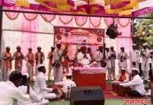 जवखेडे दुमाला येथे अखंड हरिनाम सप्ताहात ज्ञानेश्वरी पारायण सोहळ्याची ज्ञानेश्वर माउली कराळे यांच्या काल्याच्या किर्तनाने सांगता