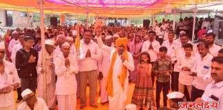 शहाजापूर फलकेवाडी येथील अखंड हरिनाम सप्ताहाची महंत रामगिरी महाराज येळीकर यांच्या काल्याच्या किर्तनाने सांगता